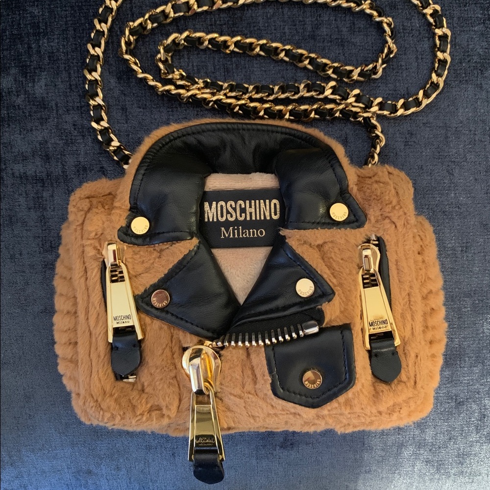 MOSCHINO COUTURE Biker Jacket Teddy Bear Bag